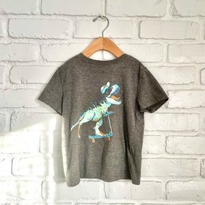 Cat & Jack Heather Grey T-Rex Scooter Short Sleeve Tee